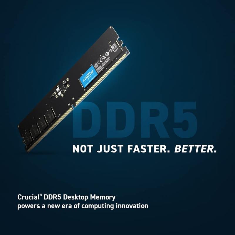 Crucial CT16G56C46U5 DDR5-5600 16GB×2 Memória de desktop RAM Crucial 16GB DDR5 5600MHz CT16G56C46U5